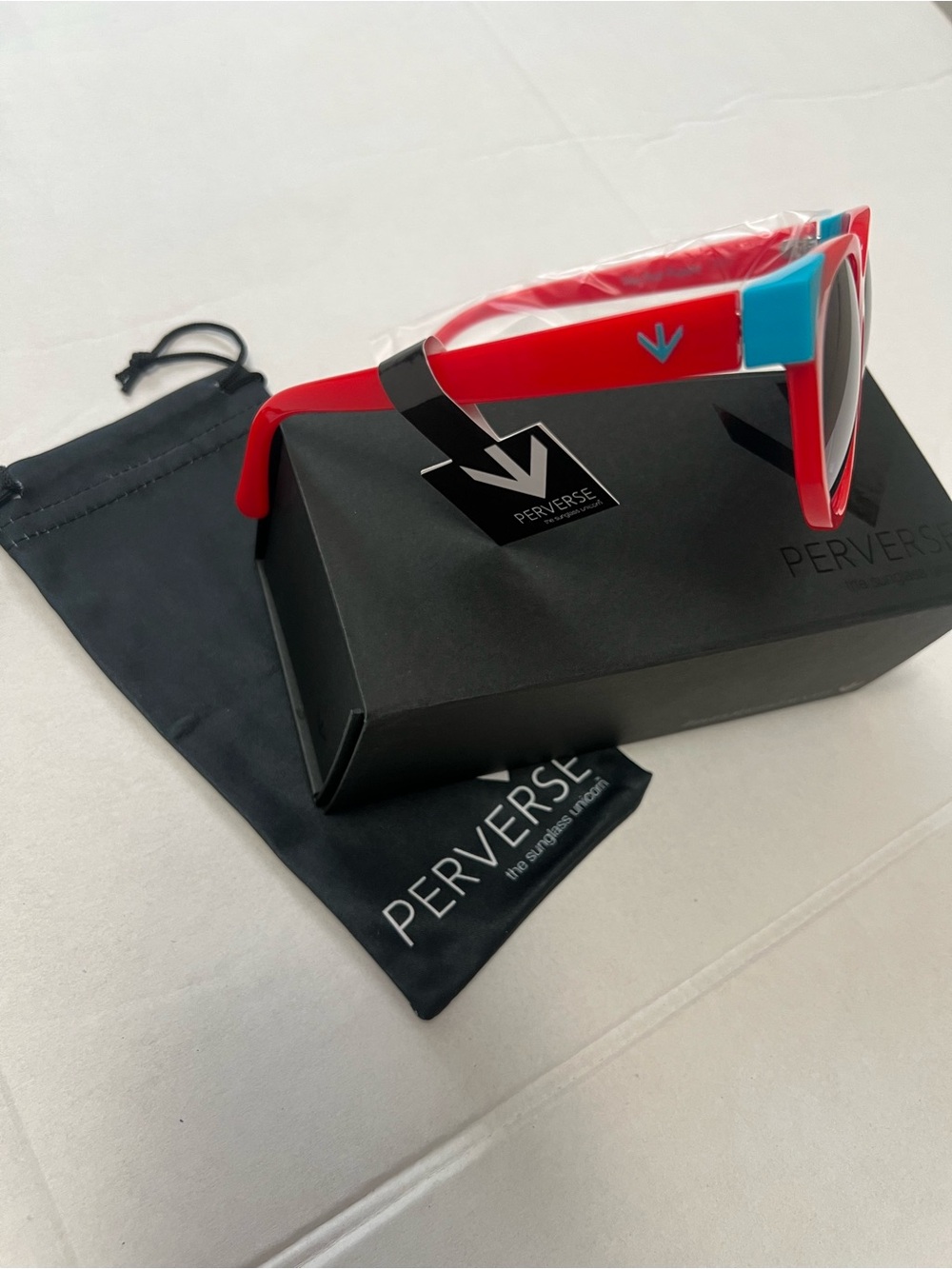 PERVERSE Red & Blue women’s  Sunglasses — Bold Two-Tone Frame